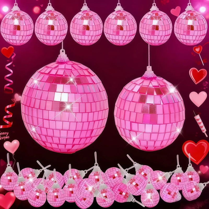 Lot de boules à facettes déco 3 à 10 cm, 28 ou 32 pièces