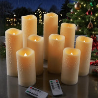 Bougies LED piliers à piles avec télécommande, de 10,5 à 17,5 cm