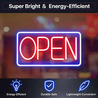 Panneau lumineux ouvert à cadre en néon LED USB, gradateur, 7 modèles