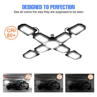 Ampoule LED de garage déformable 3 à 5 branches, culot E27/E26