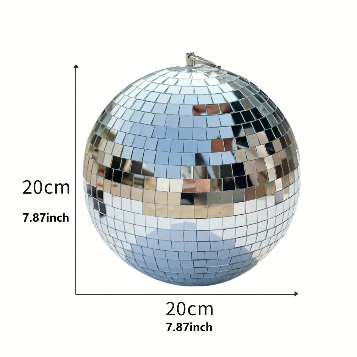 Boule à facettes en verre miroir 10, 15, 20 ou 30 cm, anneau de suspension, lot de 4 en 10 cm