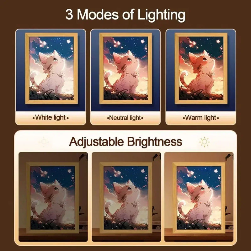 Cadre lumineux – trois modes de lumière blanche, neutre et chaude, et luminosité réglable