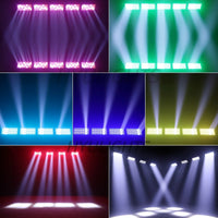 Lot de 4 stroboscopes LED 300 W – faisceaux en violet, vert, bleu, jaune, rouge et blanc