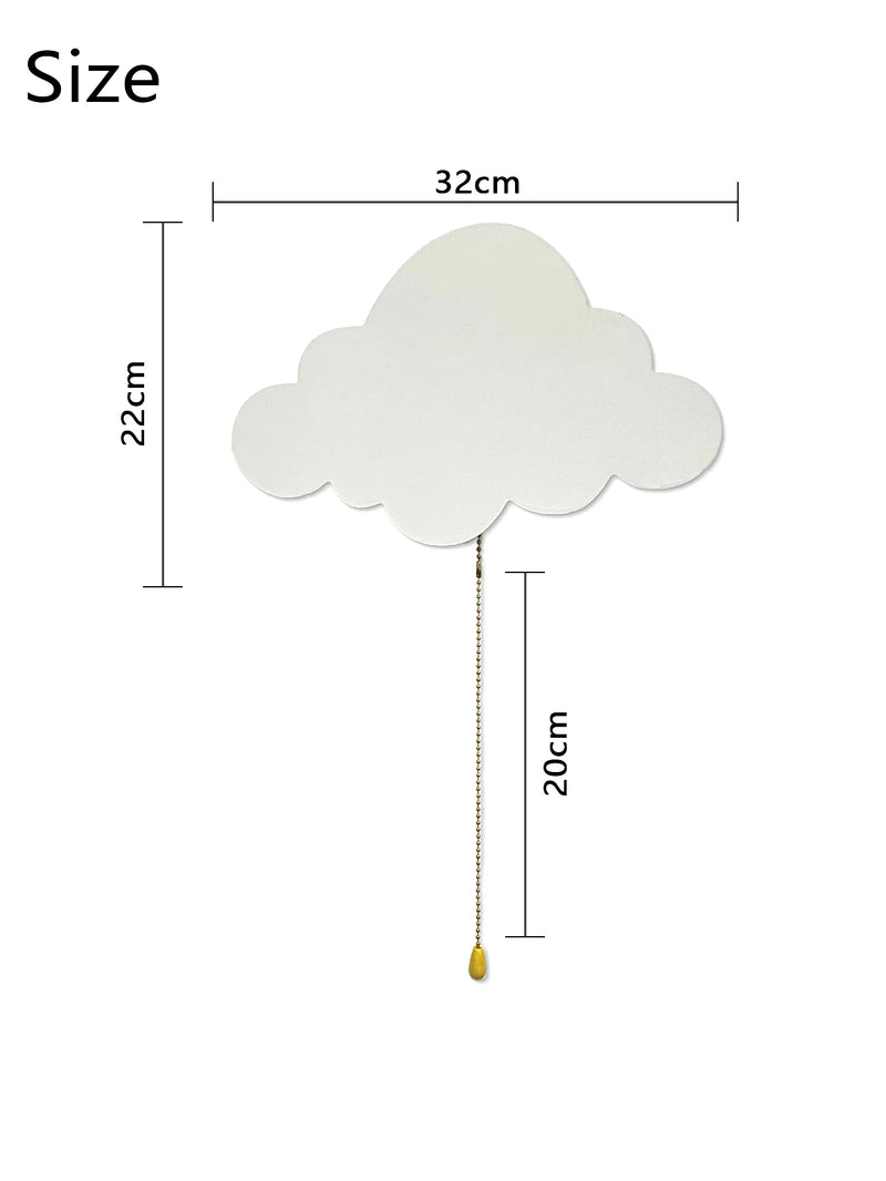 Lampe nuage murale en bois à piles pour chambre d'enfant, 3 formes