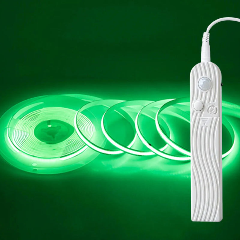 Ruban LED à pile COB à détecteur de mouvement – ruban vert