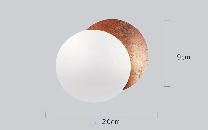 Applique murale lune éclipse LED, deux disques, 20 ou 25 cm
