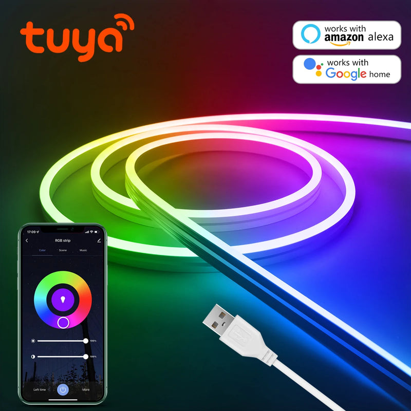 Ruban LED USB néon RGB connecté Wi-Fi, 1 à 5 m