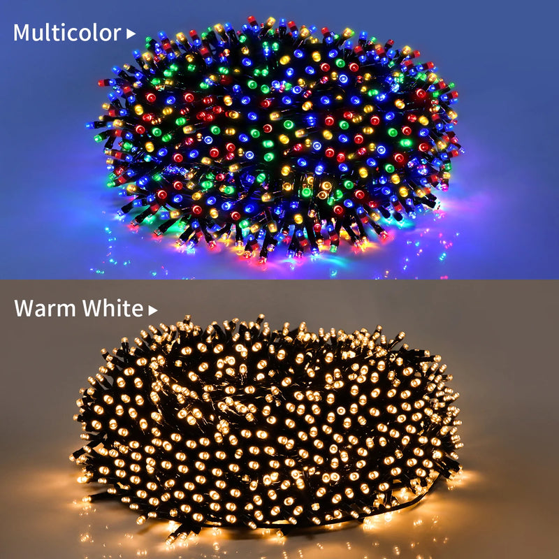 Guirlande sapin lumineuse blanc chaud, froid ou RGB, 10 à 100 m