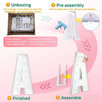 Lettres lumineuses géantes LOVE, BABY ou MARRY ME à piles, 91 ou 120 cm