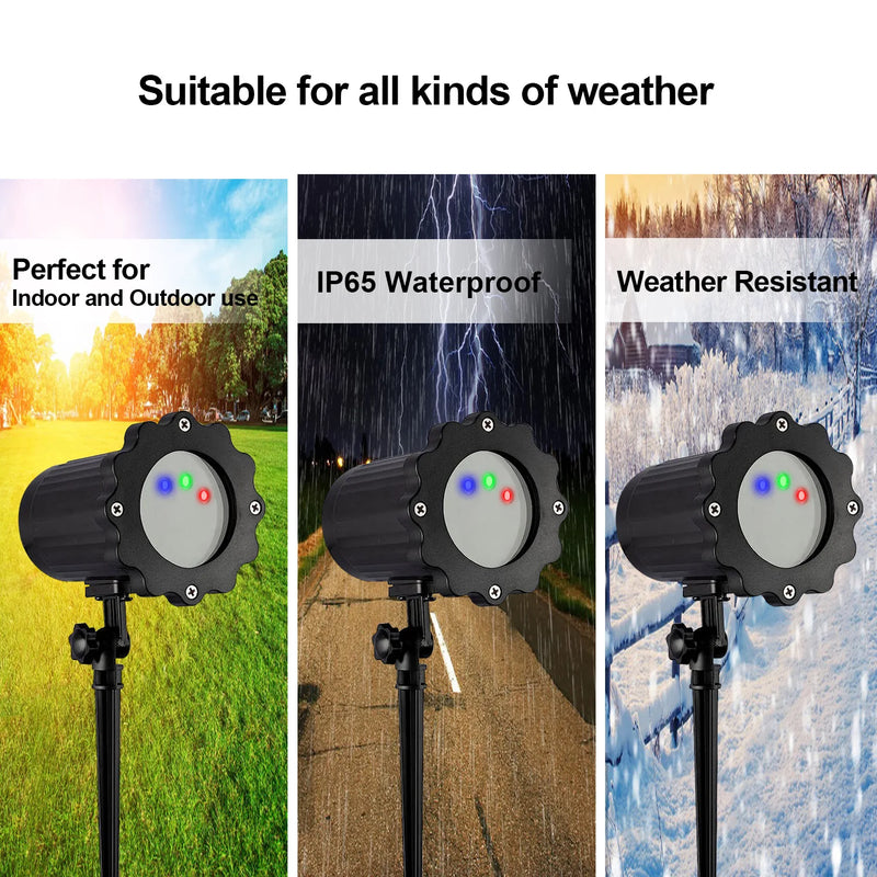 Projecteur laser de Noël extérieur RGB, effet lucioles, IP65