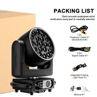 Lyre LED wash 19 x 15 W ou 25 W RGBW à anneau lumineux, à l'unité ou par lot