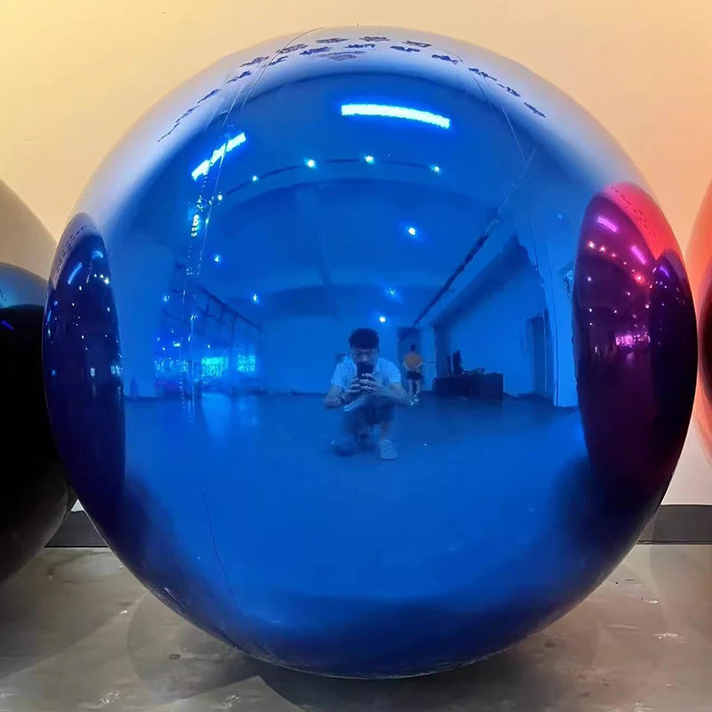 Boule miroir gonflable – vue 13, boule bleue
