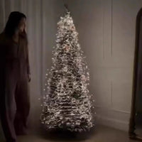 Sapin de Noël pliable pré-décoré lumineux – sapin entièrement déployé avec guirlandes lumineuses