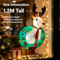 Décoration de fenêtre renne gonflable – renne gonflable sur une vitrine, hauteur de 1,2 m, autre vue