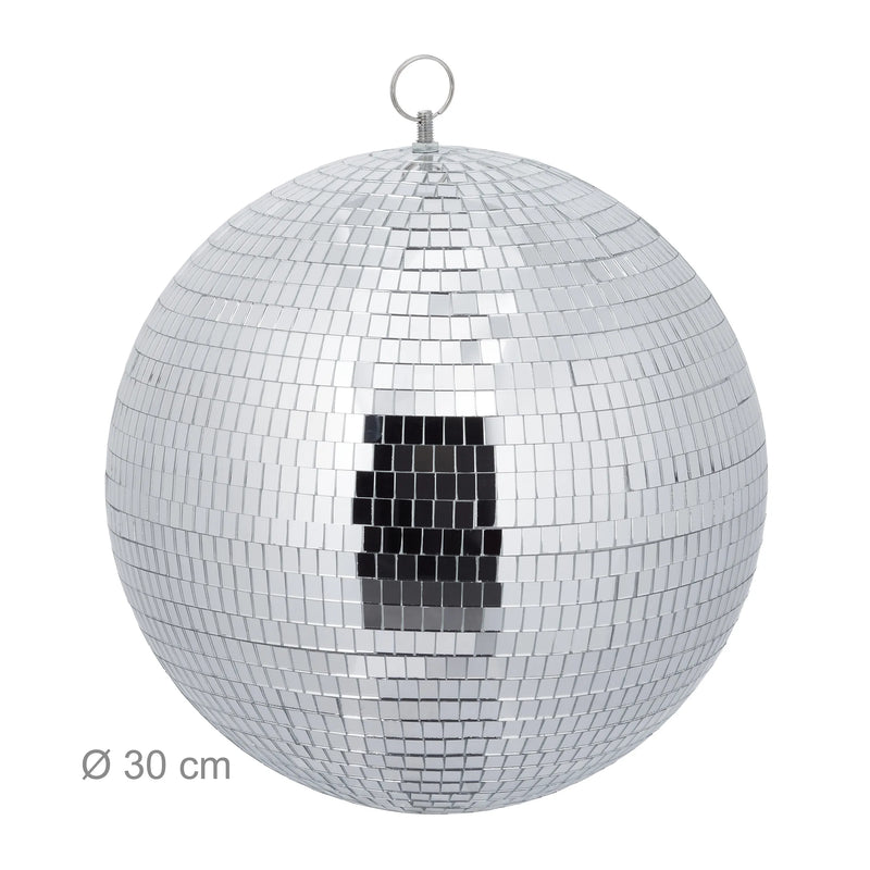 Boule disco argentée 30 cm – boule avec l'indication du diamètre de 30 cm
