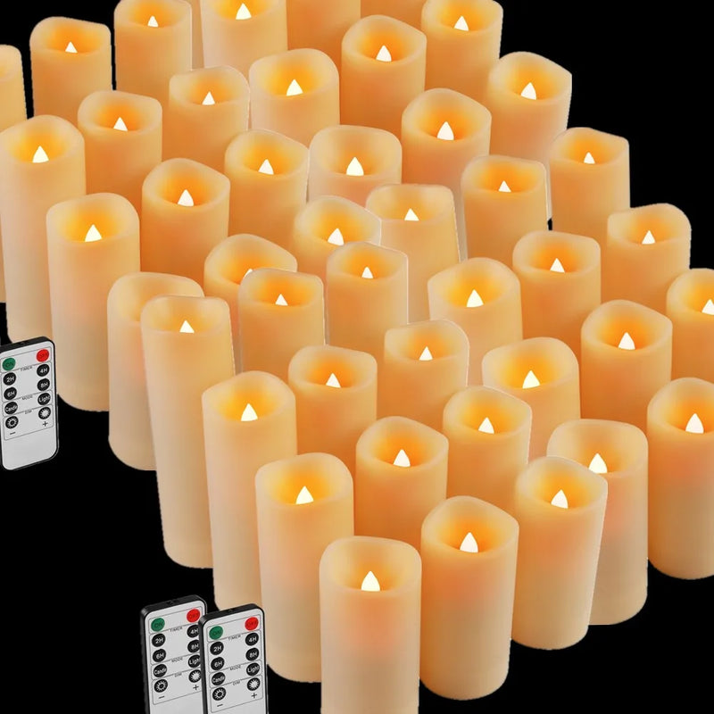 Bougies LED piliers à piles avec télécommande, de 10,5 à 17,5 cm