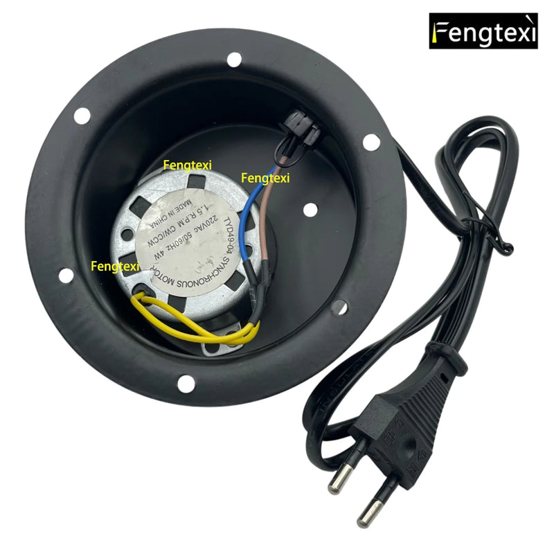 Moteur pour boule à facettes – autre vue du boîtier ouvert et du moteur synchrone
