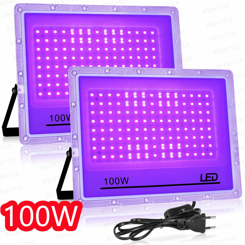Projecteur lumière noire LED UV 395 nm, 50 à 150 W, 1 ou 2 pièces