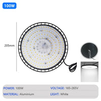 Cloche LED industrielle UFO 100 ou 150 W, IP65, 6000 K