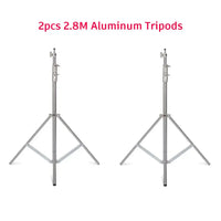 Trépied lumière 2,8 m en aluminium ou inox, seul ou par 2