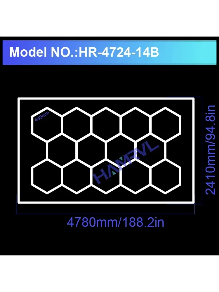 Éclairage LED hexagonal – vue 14