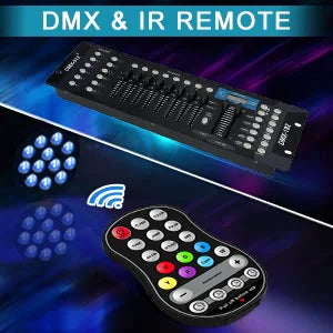 Lot de 4 projecteurs PAR LED sans fil sur batterie 5 500 mAh, 12 LED RGBW, DMX et télécommande