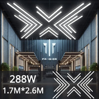 Plafonnier LED garage 6500 K, 5 hexagones, cadres ou croix à chevrons