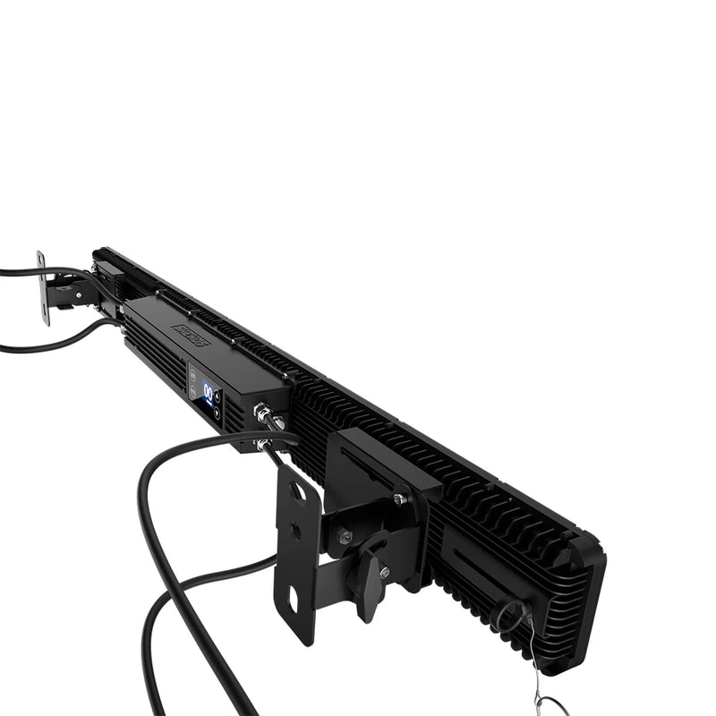 Barre stroboscope LED IP65 250 W – barre vue de dos avec support orientable et câbles
