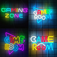 Néon LED gaming « Gaming Zone » ou « Game Room », USB, 4 modèles