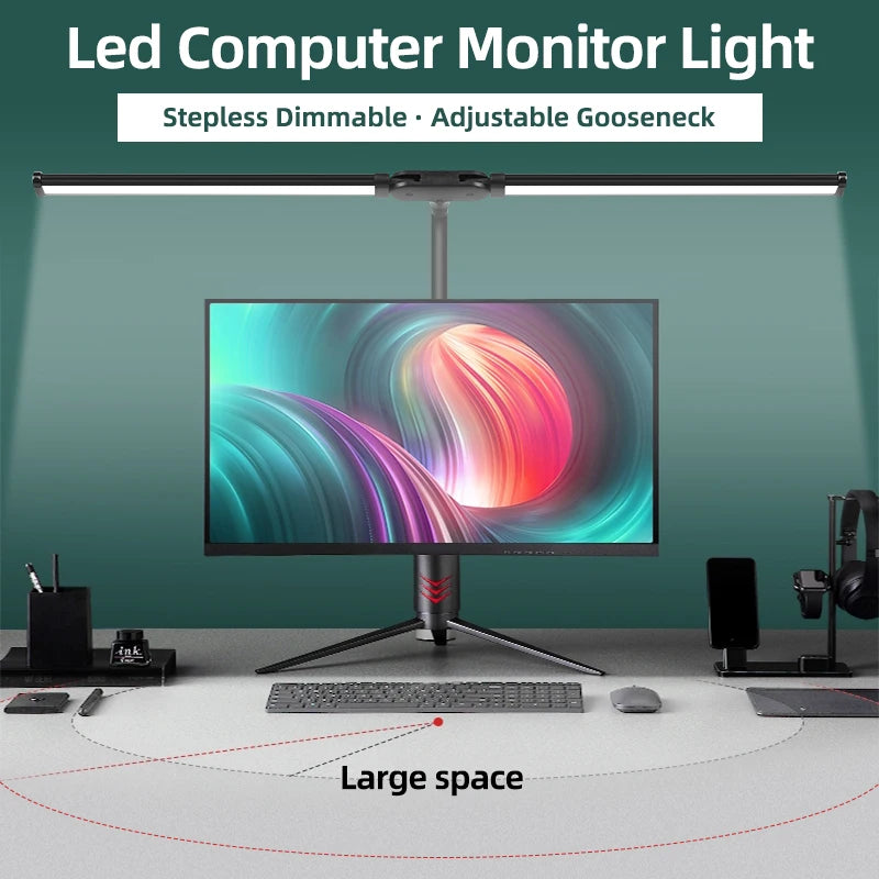 Lampe écran PC LED – barre éclairante au-dessus d'un écran avec rétroéclairage RGB et variation continue
