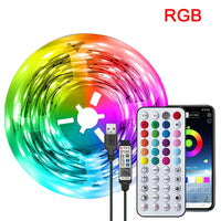 Bande LED RGB USB avec télécommande et application pour TV, 0,5 à 30 m