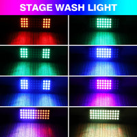 Lot de 2 projecteurs muraux LED RGB 48 LED, 80 W, DMX, effet arc-en-ciel