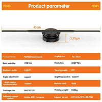 Ventilateur holographique 3D – modèle 45 cm