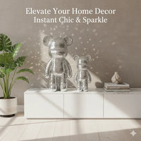 Ours disco en miroir – ours disco en décoration sur un meuble de salon