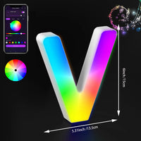 Lettres lumineuses LED RGB 15 cm – lettre V