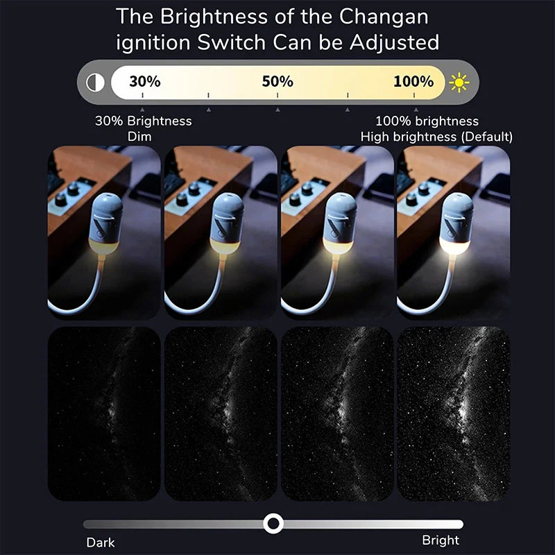 Projecteur ciel étoilé rotatif – luminosité réglable sur trois niveaux : 30 %, 50 % et 100 %