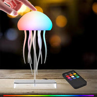Lampe méduse LED, veilleuse rechargeable à 9 tentacules, télécommande