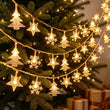 Guirlande lumineuse extérieur Noël à motifs étoiles et flocons, 12 à 52 m