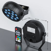 Uplight sans fil rechargeable, lot de 4 mini PAR LED RGB avec télécommande