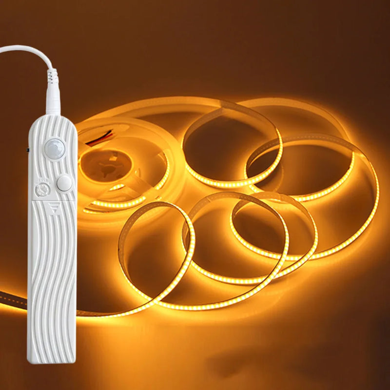 Ruban LED à pile COB à détecteur de mouvement – ruban orange