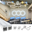 Éclairage hexagonal à la pièce : tubes LED, connecteurs, câbles à interrupteur et câbles de suspension