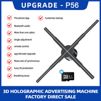 Ventilateur holographique 3D LED 42 à 65 cm, 1 ou 3 écrans, WiFi et application
