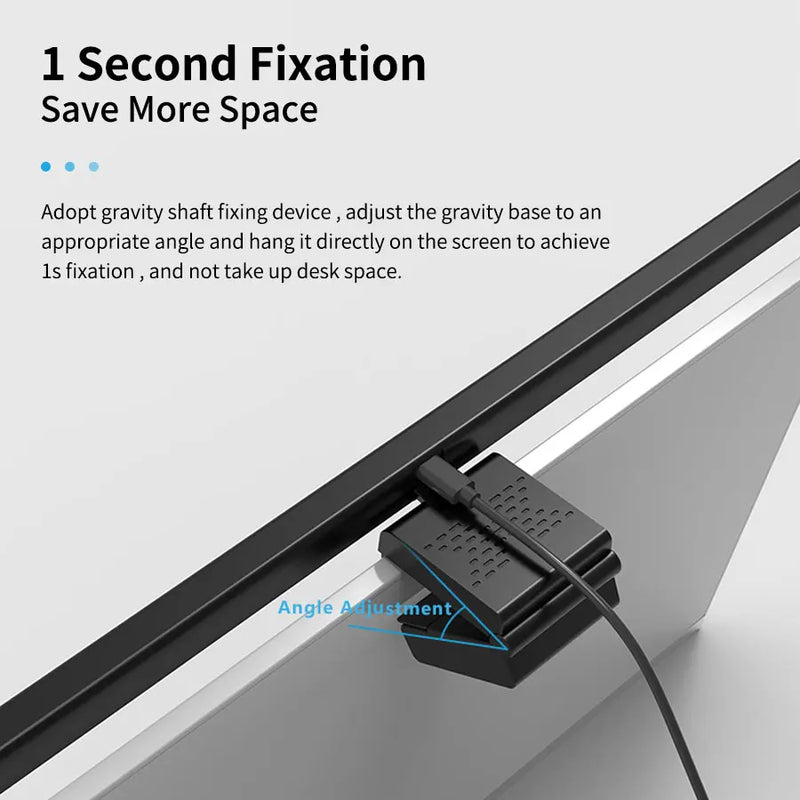 Lampe écran PC 50 cm – base à gravité et fixation en une seconde