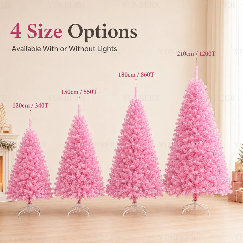 Sapin de Noël rose en PVC – vue 21