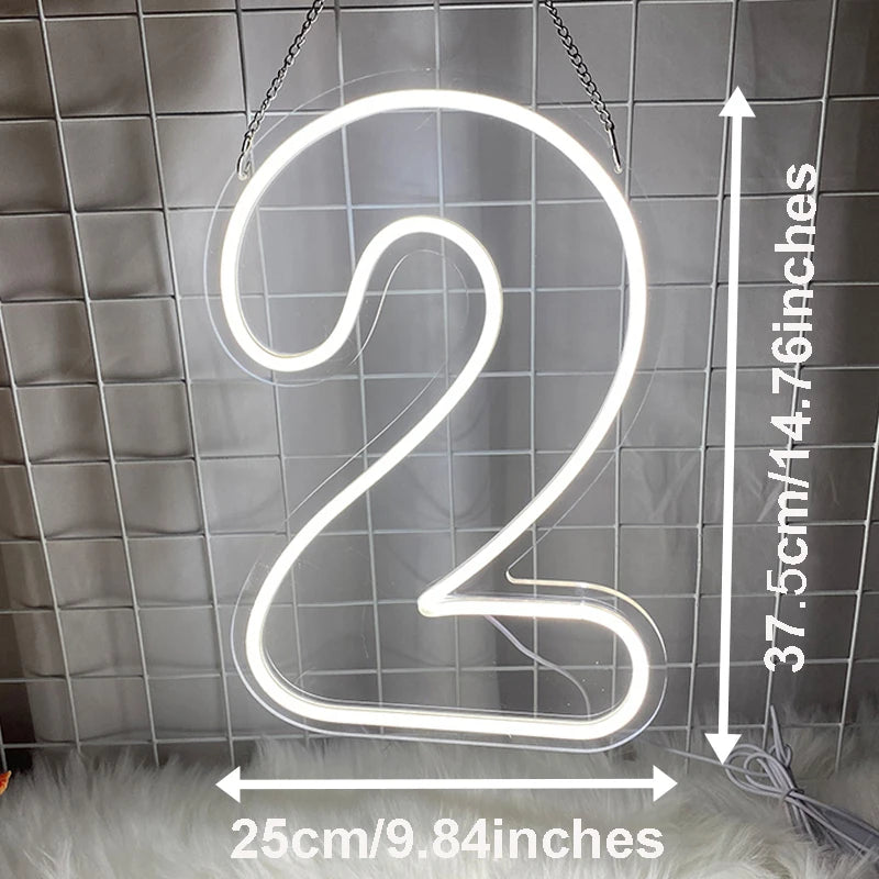 Néon LED mural chiffre ou étoile d'anniversaire – vue 7