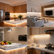Ruban LED cuisine COB 220 V à prise et interrupteur, 1 à 30 m