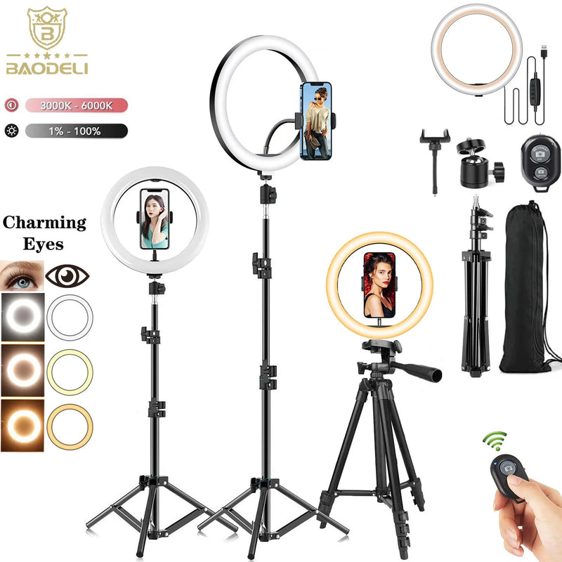 Ring light 26 ou 30 cm – anneau, trépieds et accessoires réunis