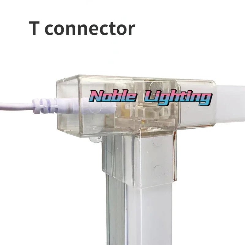 Plafonnier LED hexagonal – connecteur en T avec câble d'alimentation