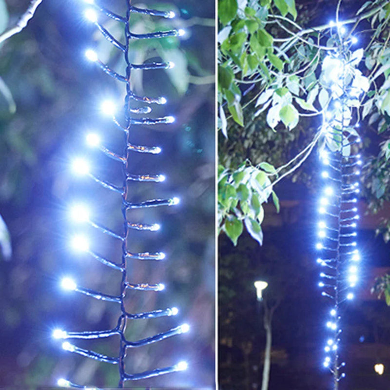 Guirlande pluie de météores – détail des grappes de LED blanches