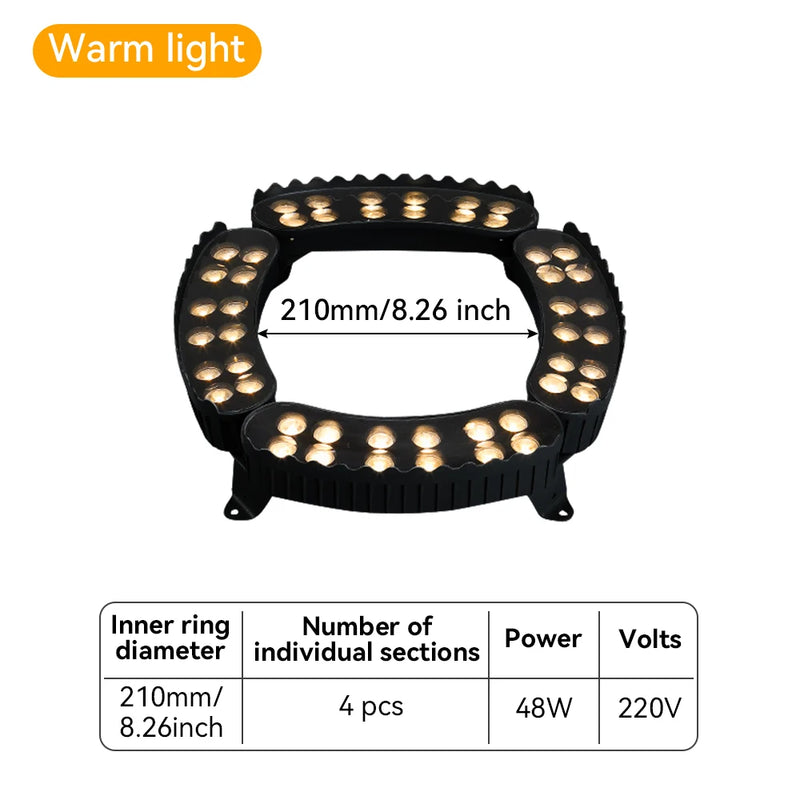 Éclairage arbre extérieur LED IP65, modules 12 W blanc chaud, 1, 4, 6 ou 7 pièces